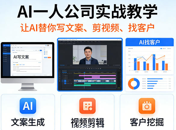 092-20260408-AI一人公司实战教学，让AI替你写文案、剪视频、找客户