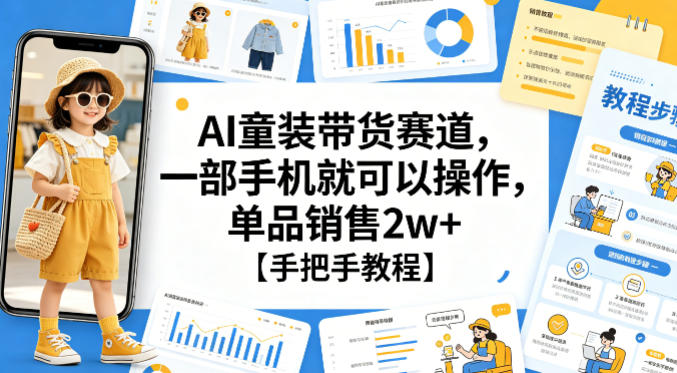 AI童装带货赛道,一部手机就可以操作,单品销售2w+【手把手教程】
