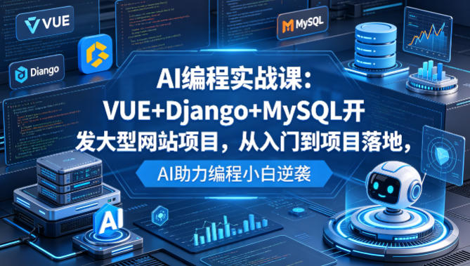 068-20260506-AI编程实战课：VUE+Django+MySQL开发大型网站项目，从入门到项目落地，AI助力编程小白逆袭