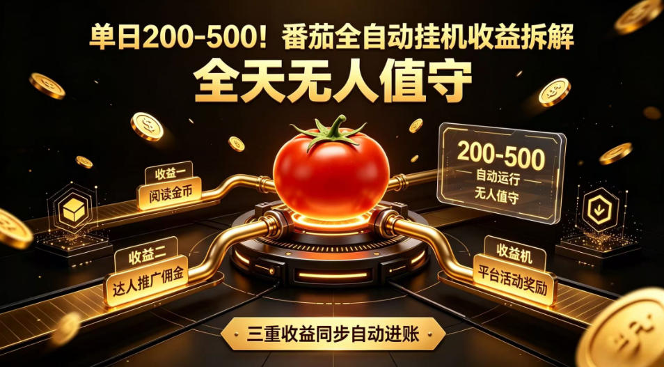 单日 200-500！番茄全自动挂机收益拆解 全天无人值守，三重收益同步自动进账⭐单日200-500！番茄全自动挂G收益拆解，全天无人值守，矩阵操作收益翻倍【揭秘】