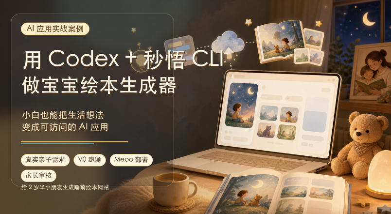280-20260718-AI应用实战案例，用Codex+秒悟CLl做宝宝绘本生成器，小白也能把生活想法变成可访问的AI应用