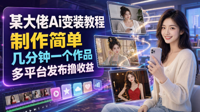 042-20260803-某大佬Ai变装教程，制作简单，几分钟一个作品，多平台发布撸收益