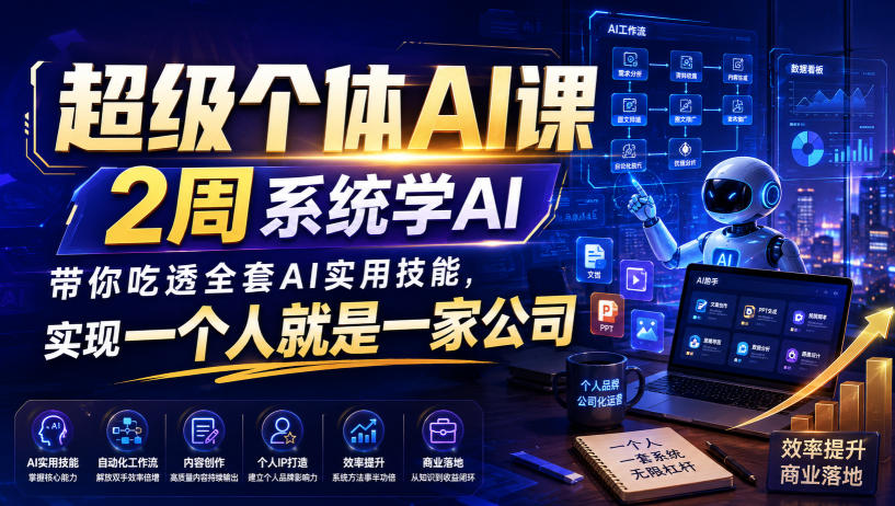 144-20260811-超级个体AI课，2周系统学AI，带你吃透全套AI实用技能，实现一个人就是一家公司