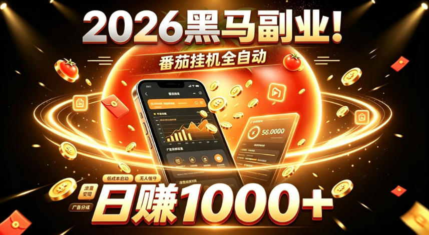 2026 黑马副业！番茄挂机全自动日赚 1000+⭐2026黑马副业！番茄挂G全自动日入1000+，操作最简单、门槛最低的线上轻资产项目【揭秘】