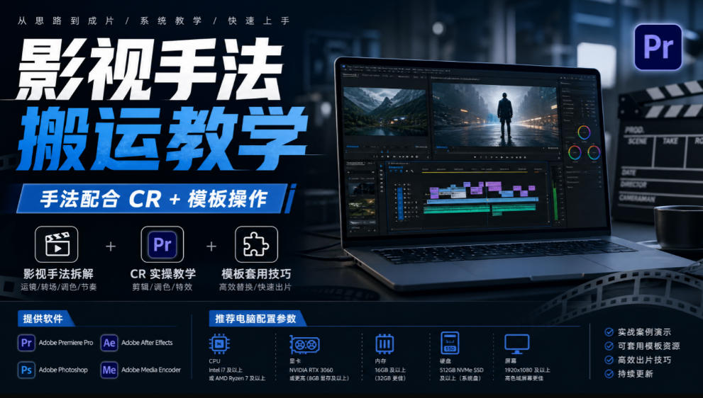 360-20260918-影视手法搬运教学，手法配合CR+模板操作，需要电脑，提供软件+配置参数