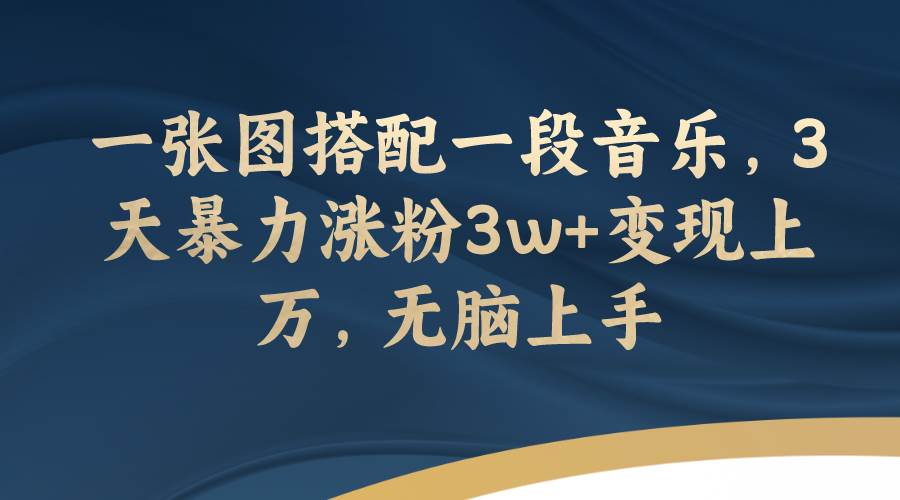 （7674期）最新文案号暴力起号教程，10条作品涨粉近6万，小白无脑上手⭐一张图搭配一段音乐，3天暴力涨粉3w 变现上万，无脑上手