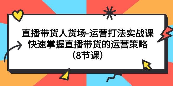 （7672期）直播带货人货场运营打法实操课⭐直播带货人货场-运营打法实战课：快速掌握直播带货的运营策略（8节课）